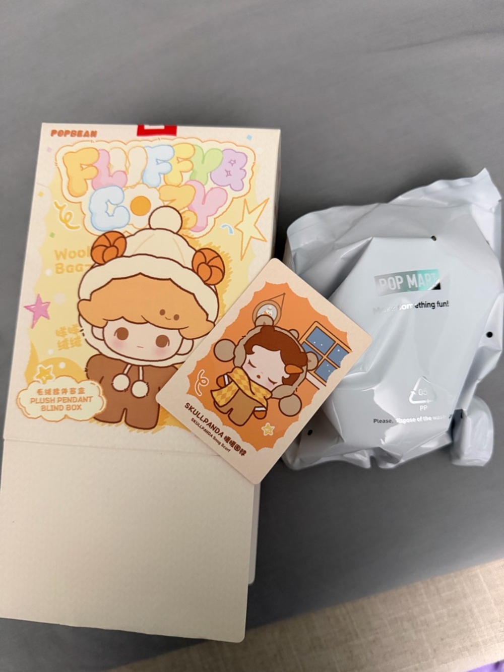 POP BEAN Fluffy & Cozy Series Plush Pendant CONFIRMED SKULLPANDA
